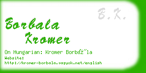 borbala kromer business card